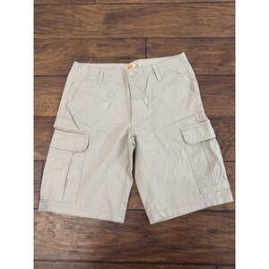MICHAEL BRANDON CARGO SHORTS Light Beige Knit 6 Pocket Men Size 32 100% Cotton
